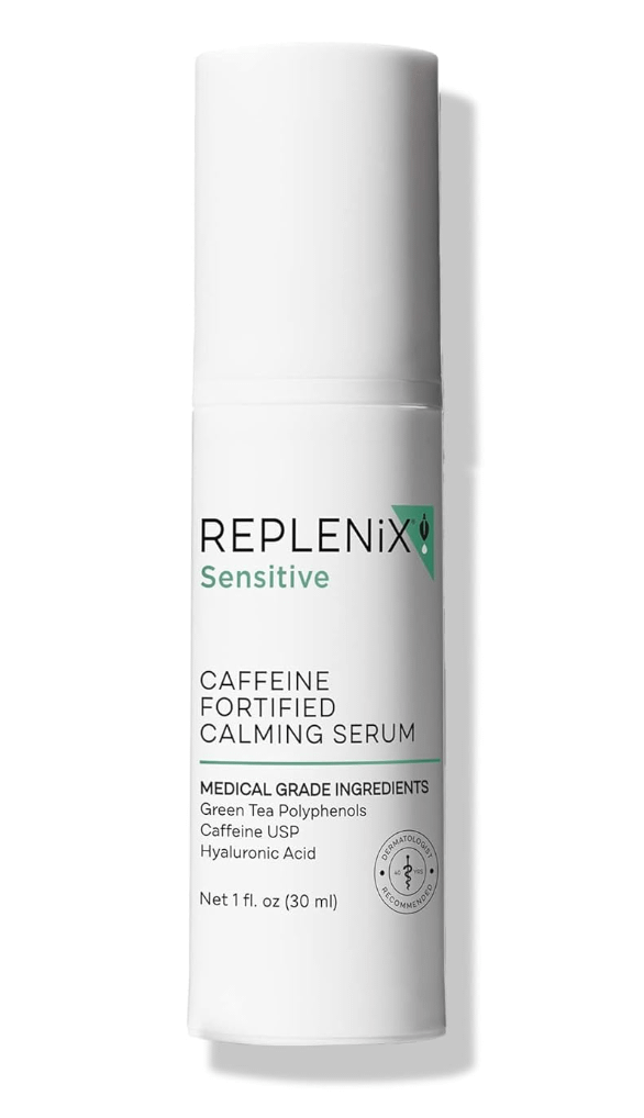 Replenix Medical-Grade Caffeine Fortified Calming Face Serum with Hyaluronic Acid for Sensitive Skin
